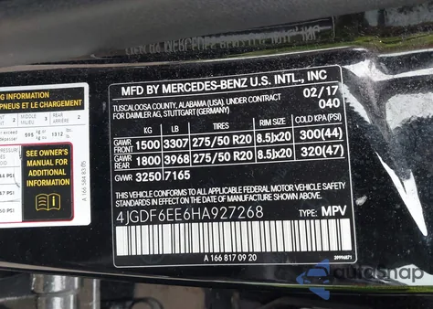 2017 Mercedes-Benz Gls 450 4Matic from USA, damaged, VIN 4JGDF6EE6HA927268